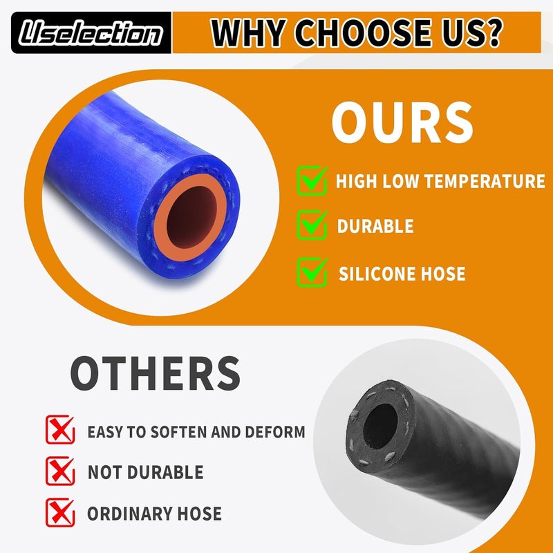 Uselection 1/2"X10FT(ID:12MM) Silicone Heater Hose Blue and Red Coolant Radiator Vacuum Line, Reinforced High Temperature Reinforced 4MM Thick(0.16 In) (1/2" ID-10Ft(ID 12mm)) - Image 5